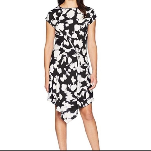 Kenneth Cole Soft Focus Asymmetrical Hem Dress - Picture 2 of 11